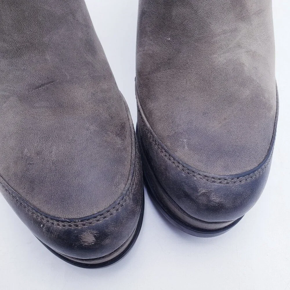 Sorel Blake Ankle Bootie‎ Platform Chunky Block Heel Side Zip Quarry Size 9.5